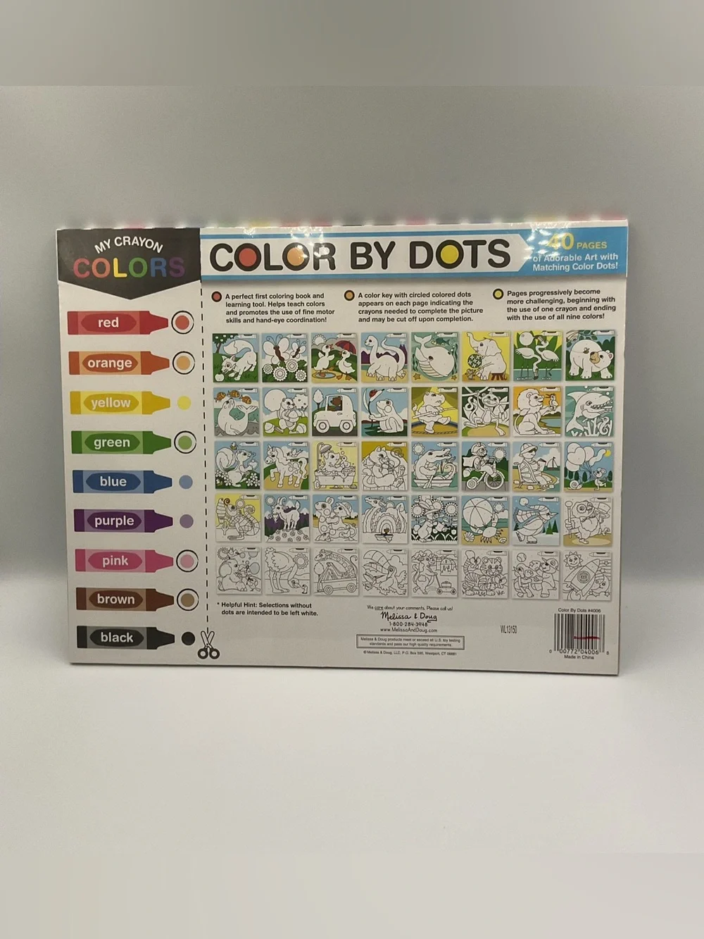 Melissa & Doug Color By Dots 40 Coloring Pages Early Childhood Activity Pad